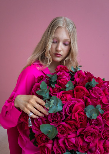 Французская роза «Pink floud»  45 штук — купить с доставкой